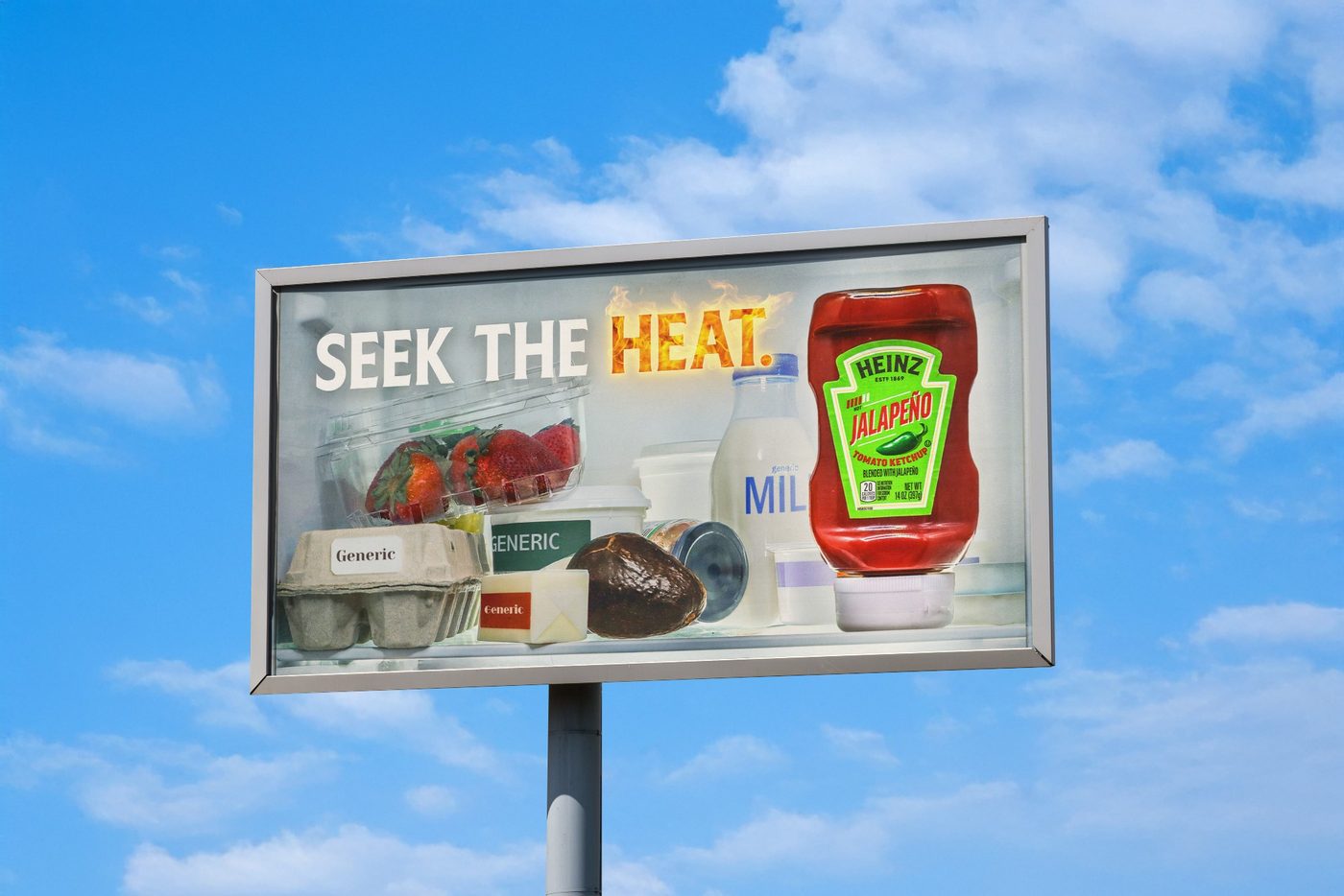 Heinz 'Seek the Heat' billboard — day execution